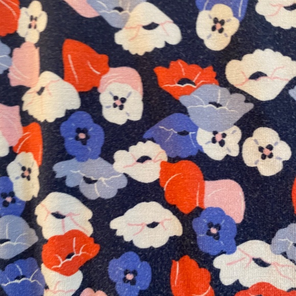 Biden Marina Jersey Dress - Size 8R — Navy Poppy Meadow - Picture 2 of 3